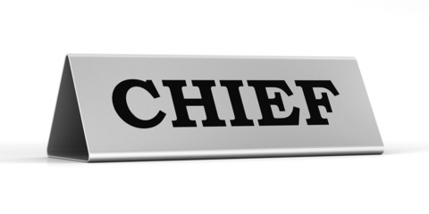 Silver identification plate of the chief position