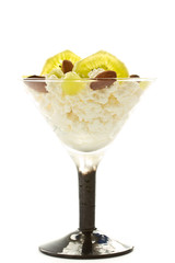 Home milk cheese with fruit