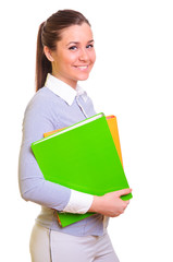 Obraz premium Businesswoman with folders