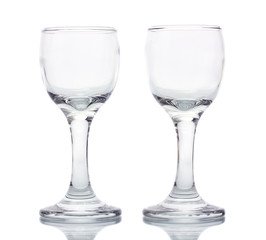 Empty glasses isolated on white