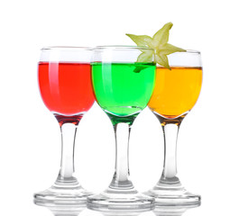 alcoholic cocktails isolated on white