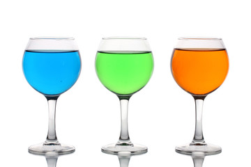 alcoholic cocktails isolated on white