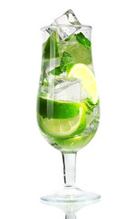 cold fresh lemonade isolated on white