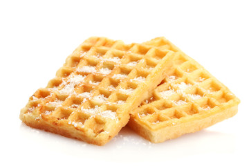 belgium waffles isolated on white
