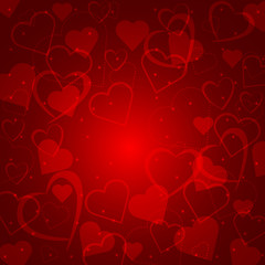 Abstract background with hearts of love