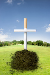 smoking kills, smokers graveyard concept