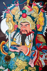 Obraz na płótnie Canvas Tradycyjny typ bramy świątyni w China Town Tajlandii. Bóg C