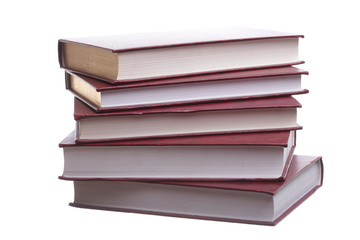 Isolated red pile books