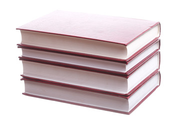 Isolated red pile books