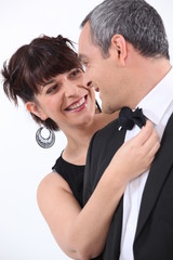 portrait of a couple in smart clothes