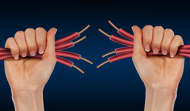 Electric cord with electricity sparkls