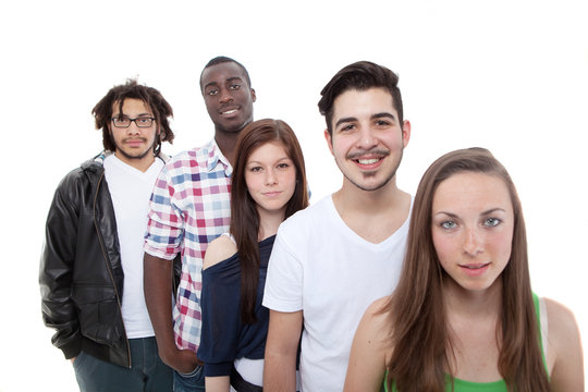 Happy group of young and fresh people