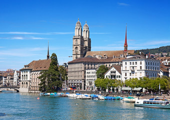 Zurich in summer - obrazy, fototapety, plakaty