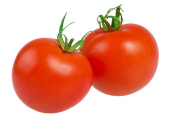 Fresh tomatoes isolated on white