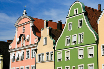 Häusergiebel in der Altstadt von Landshut