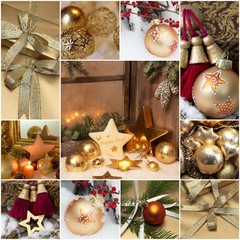 Weihnachtliche Motive in Gold und Rot