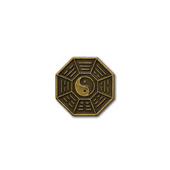 yin-yang brass coin