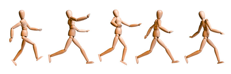 Wood Doll with Various Walking and Running Pose - Set 4