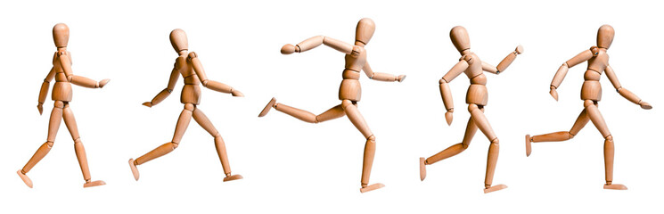 Wood Doll with Various Walking and Running Pose - Set 3