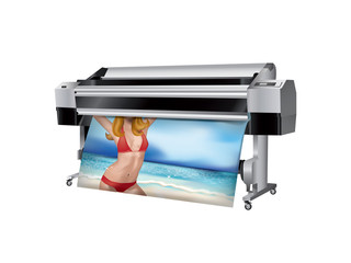 Plotter with bikini girl
