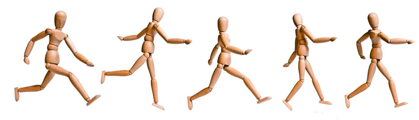 Wood Doll with Various Walking and Running Pose - Set 1