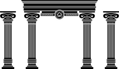 fantasy arch and columns. stencil. sixth variant