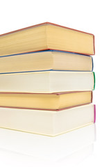 stack of books on a white background