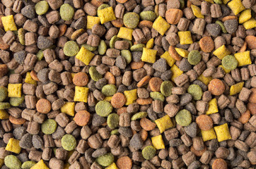 Close up on pet food