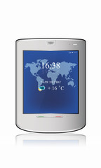 Silvery  abstract tablet pc on white background
