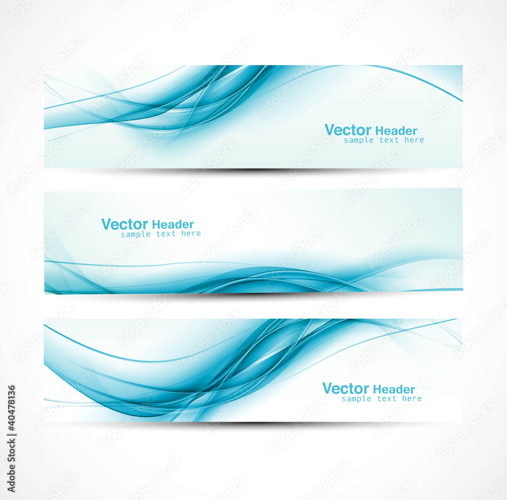 Poster abstract new wave header vector set