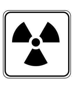 Schild mit Atomzeichen