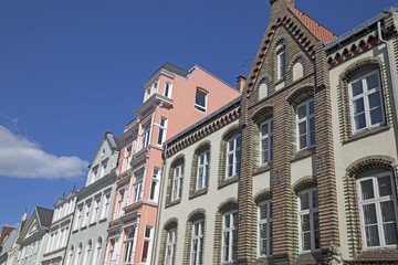 Fototapeta na wymiar Art Nouveau fasada w Flensburg, Niemcy