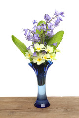 Bluebells and primrose flowers