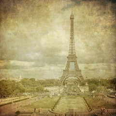 Fototapeta na wymiar Vintage obraz wieży Eiffla, Paryż, Francja