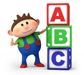 boy with ABC blocks