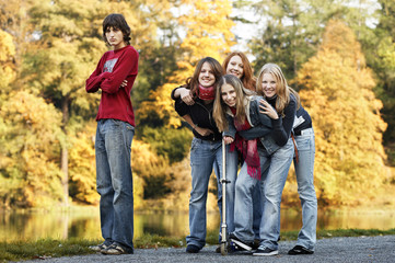 Group of young happy friends