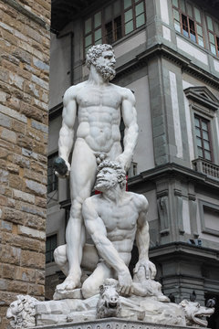 Hercules and caus scuelture in piazza della signoria italy