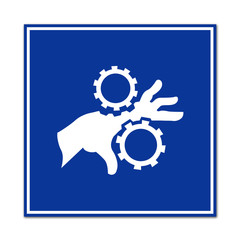 Señal peligro engranajes