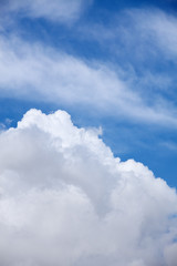 Fantastic soft white clouds against blue sky