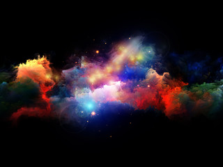 Fototapeta na wymiar Kolorowe trójwymiarowych fraktali chmury