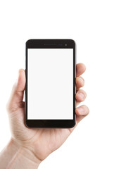 Blank smart phone with clipping path for the screen
