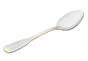 silver spoon isolated on white