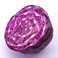 red cabbage isolated on white background