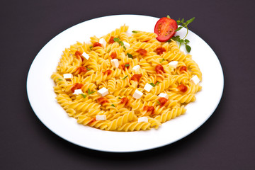 pasta dish with tomato