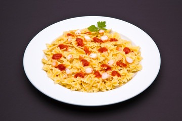 pasta dish with tomato