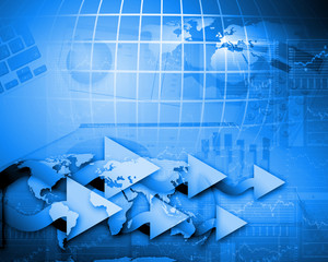 Global financial color charts and graphs