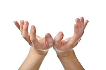 Male open hands