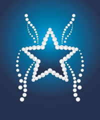 Shining star on the dark blue background