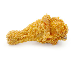Golden brown fried chicken drumsticks