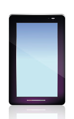 Black  abstract tablet pc on white background